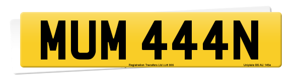 Registration number MUM 444N